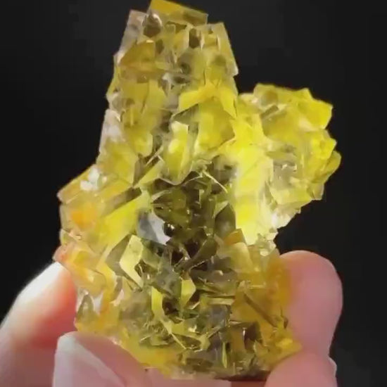 Okorusu Fluorite (Namibia) | “Honey Pocket” fluorite cluster, yellow fluorite crystal, mineral specimen