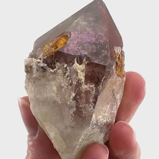 Red Hematite Quartz Cluster (Zimbabwe), quartz crystal, hematite quartz point, red phantom quartz, fire quartz