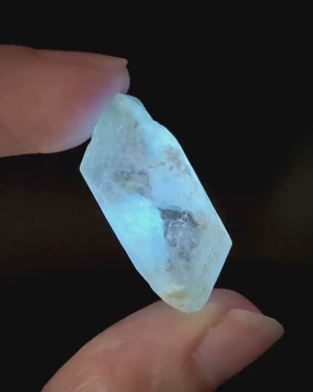 Hourglass Selenite | Phosphorescent UV Reactive Gypsum Crystal from Canada