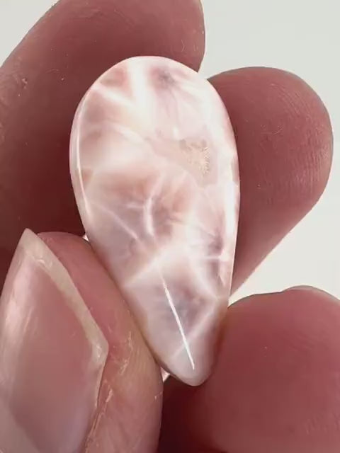 Pink Natrolite Cabochon, pink larimar cabochon, gemstone cabochon, natrolite cab, polished natrolite