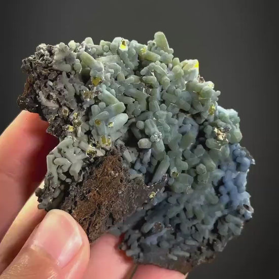 Plumbogummite | blue pyromorphite pseudomorph crystal, rare mineral specimen