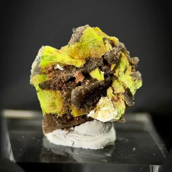Uranocircite | fluorescent UV reactive crystal, rare mineral specimen from Germany