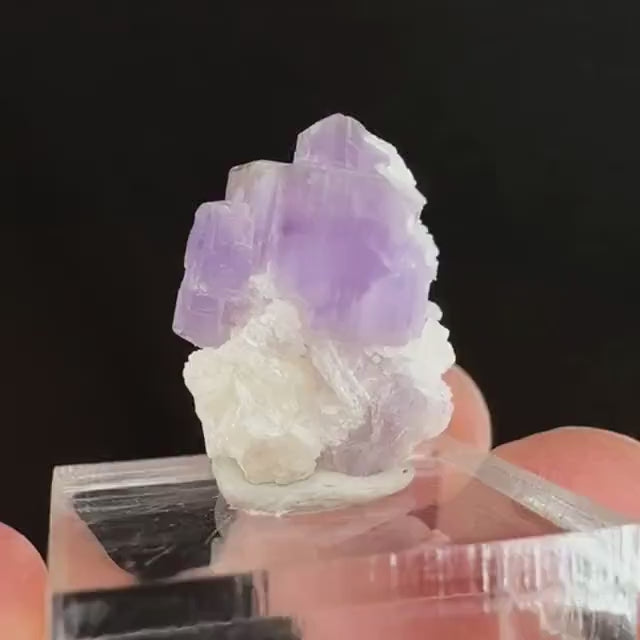 Purple Fluorapatite w/ Albite (Afghanistan) | fluorapatite crystal, natural purple apatite, mineral specimen