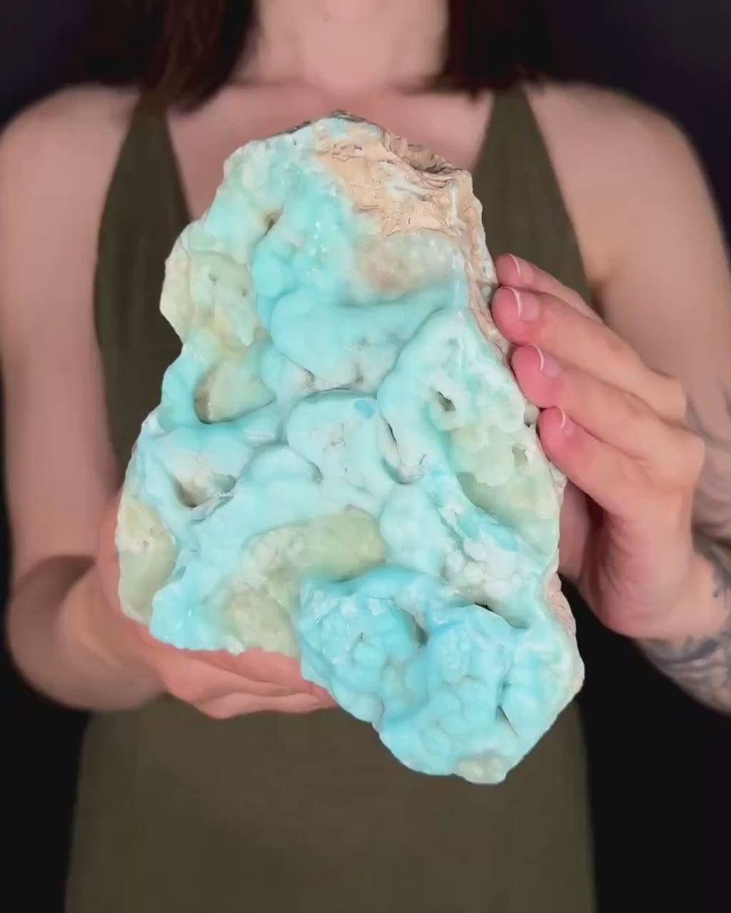 XL Blue Aragonite Crystal Cluster | Mineral Collection Display Piece