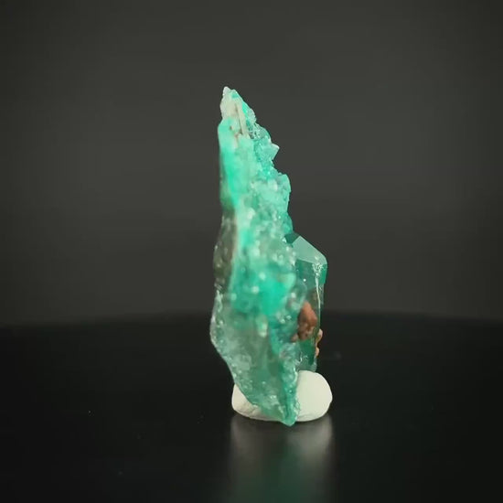 Dioptase in Quartz | green crystal cluster, rare mineral specimen from Namibia