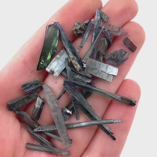 5 Grams of Mini Vivianite Blades (Brazil) | raw vivianite, natural vivianite, green vivianite, mineral specimen