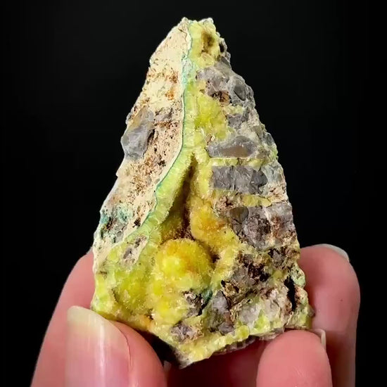 Wavellite with Turquoise | yellow & blue crystal cluster, mineral specimen from Spain