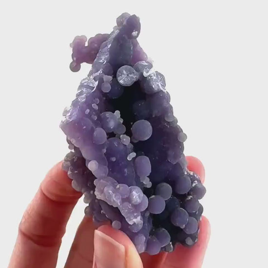 Grape Agate | botryoidal crystal cluster, purple mineral specimen from Indonesia