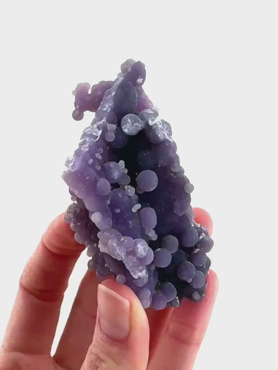 Grape Agate | botryoidal crystal cluster, purple mineral specimen from Indonesia