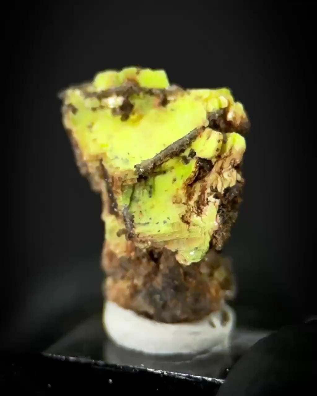 Uranocircite | fluorescent UV reactive crystal, rare mineral specimen from Germany