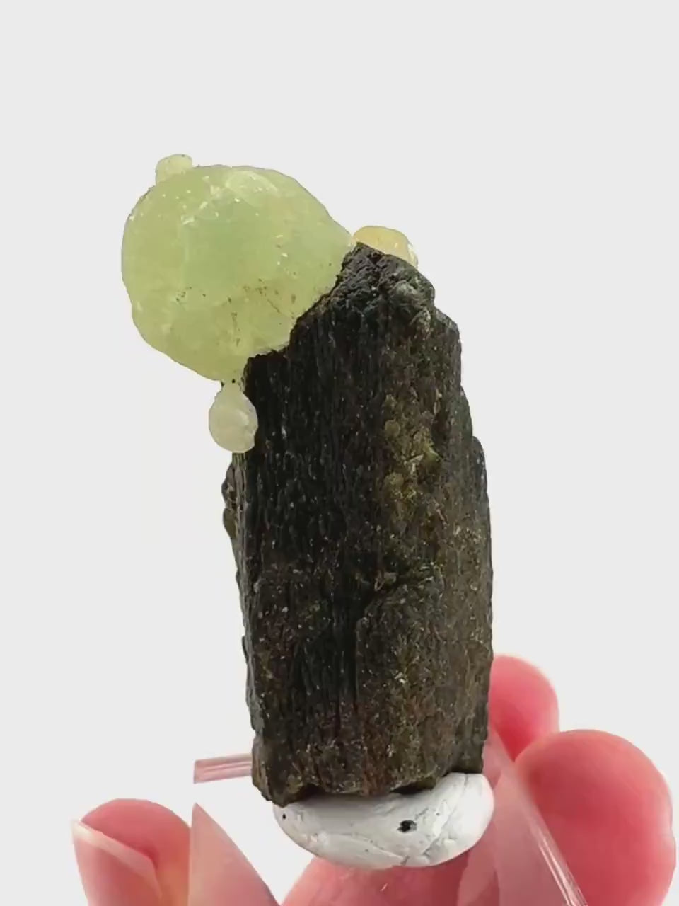 Prehnite with Epidote | Botryoidal green crystal, mineral specimen from Mali
