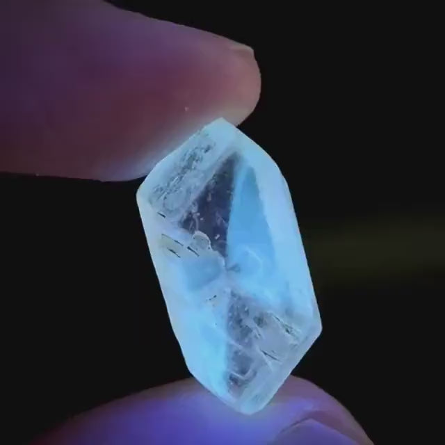Hourglass Selenite | Phosphorescent UV Reactive Gypsum Crystal from Canada