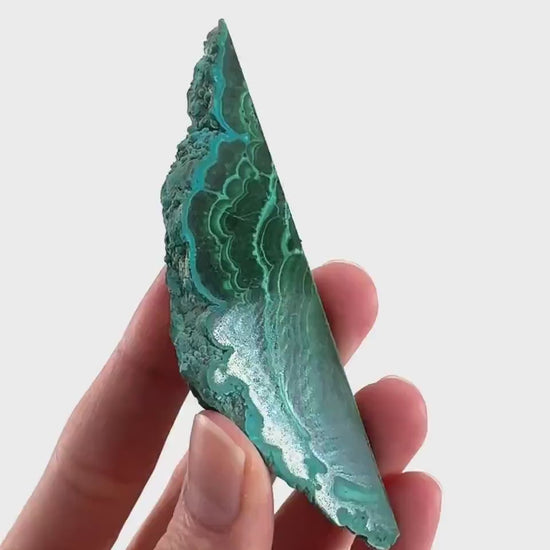 Malachite & Chrysocolla Slice | Polished Malacolla Crystal Slab