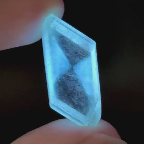 Hourglass Selenite | Phosphorescent UV Reactive Gypsum Crystal from Canada
