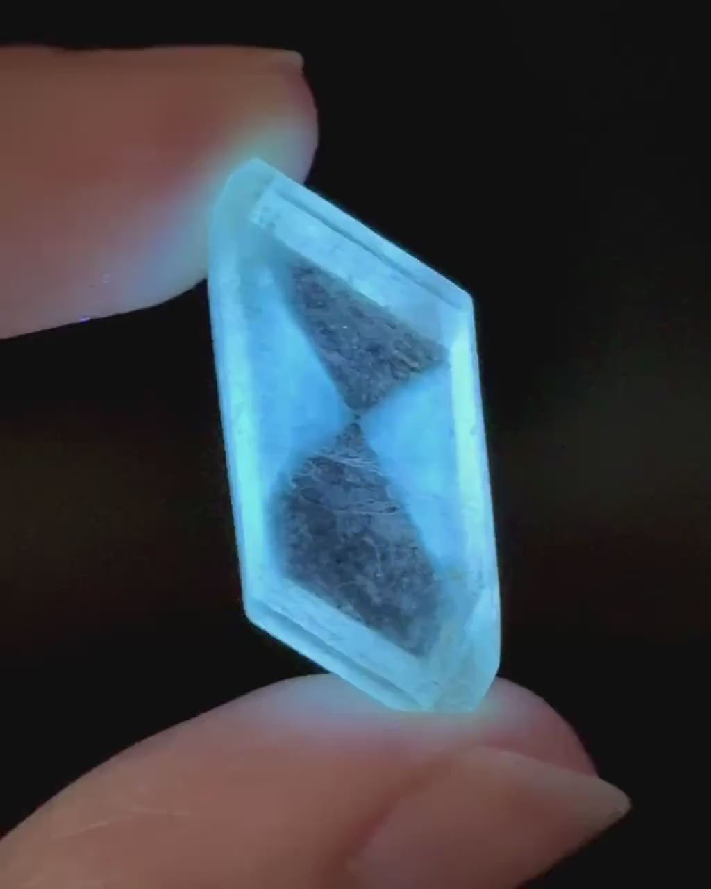 Hourglass Selenite | Phosphorescent UV Reactive Gypsum Crystal from Canada
