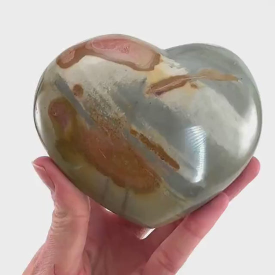 Polychrome Jasper heart, desert jasper heart, crystal heart, Palmstone, desert jasper