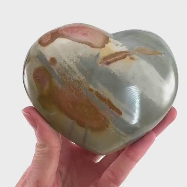 Polychrome Jasper heart, desert jasper heart, crystal heart, Palmstone, desert jasper