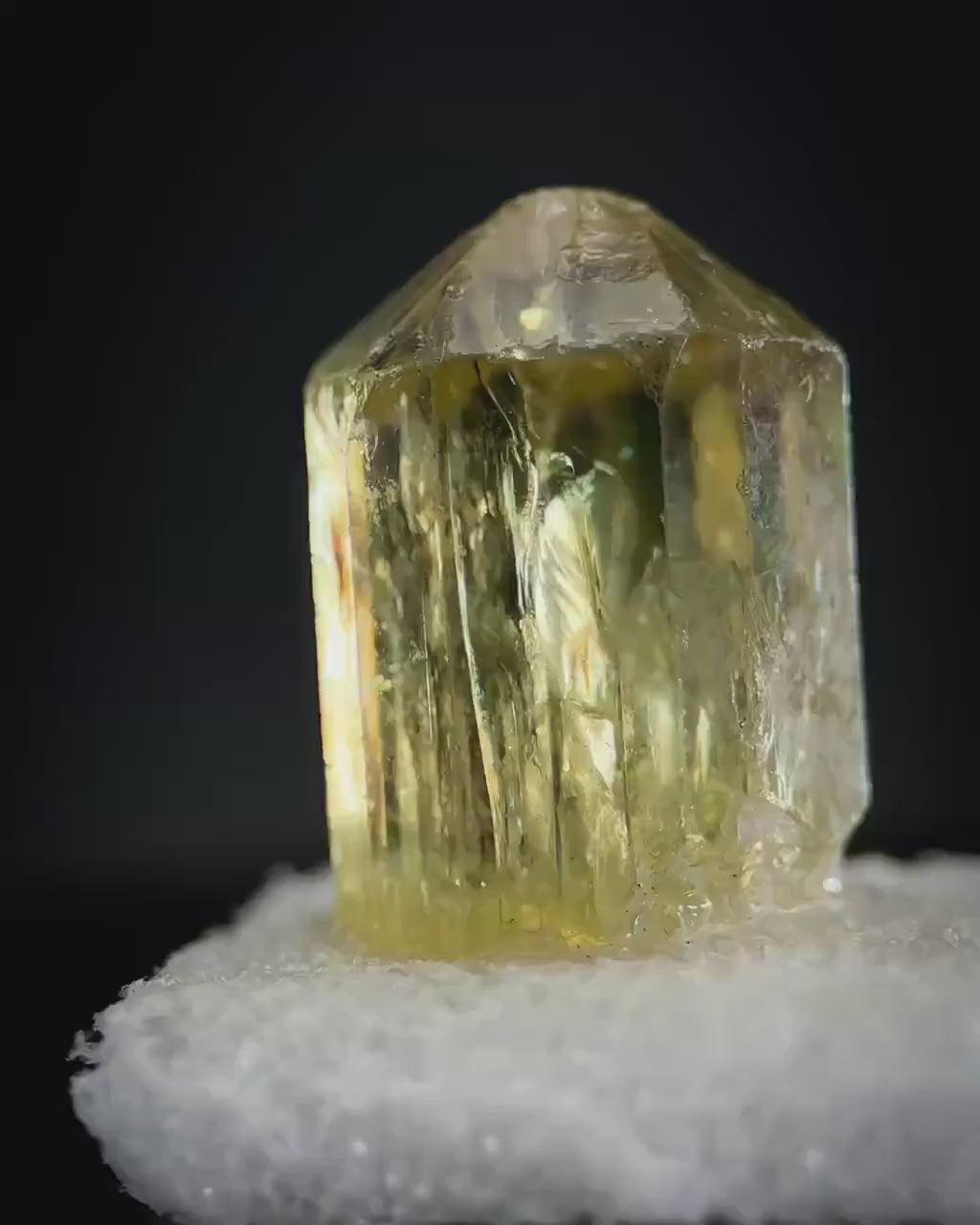 Apatite | large yellow crystal, mineral specimen from Ural Mountains