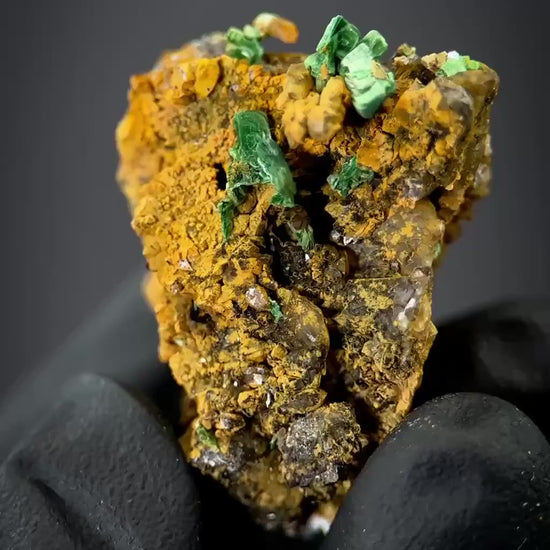 Torbernite | green crystals on matrix, rare mineral specimen from France