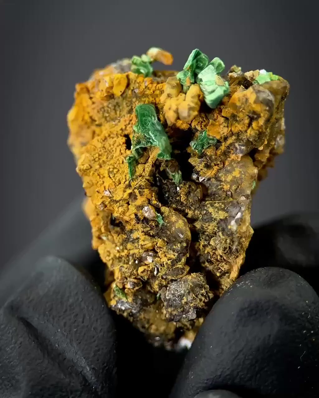 Torbernite | green crystals on matrix, rare mineral specimen from France