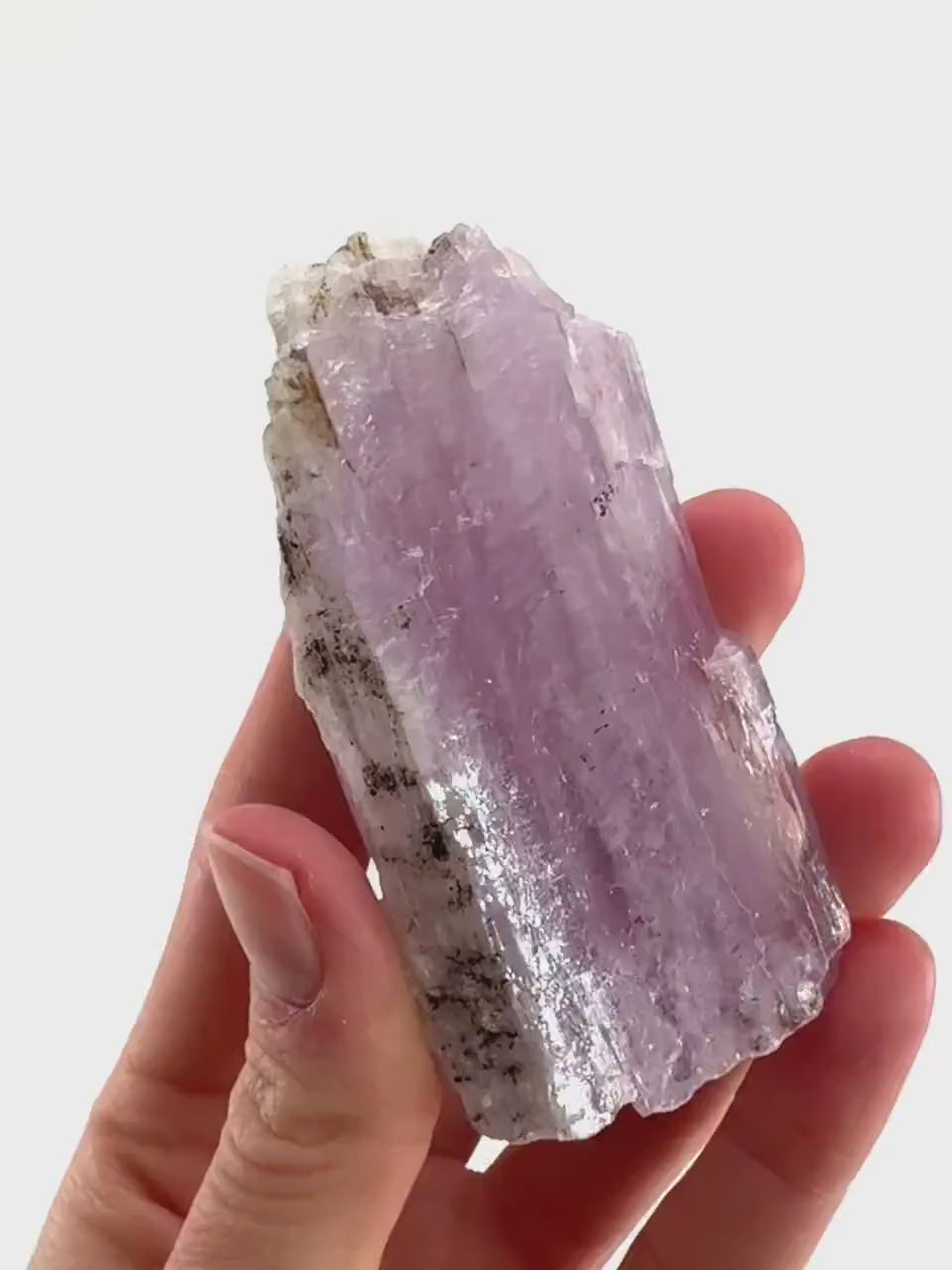 Lavender Kunzite (Pakistan), pink kunzite, spodumene, kunzite crystal, raw kunzite, mineral specimen