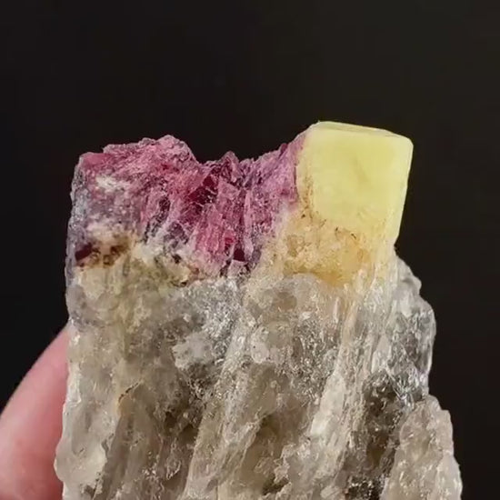 Rare! Londonite with Liddicoatite on Matrix (Madagascar) | rare minerals, mineral specimen, rare crystals