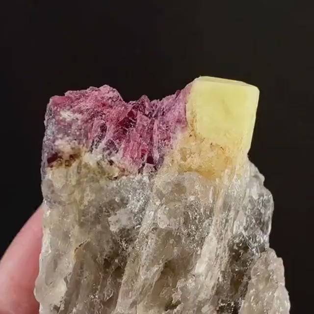 Rare! Londonite with Liddicoatite on Matrix (Madagascar) | rare minerals, mineral specimen, rare crystals
