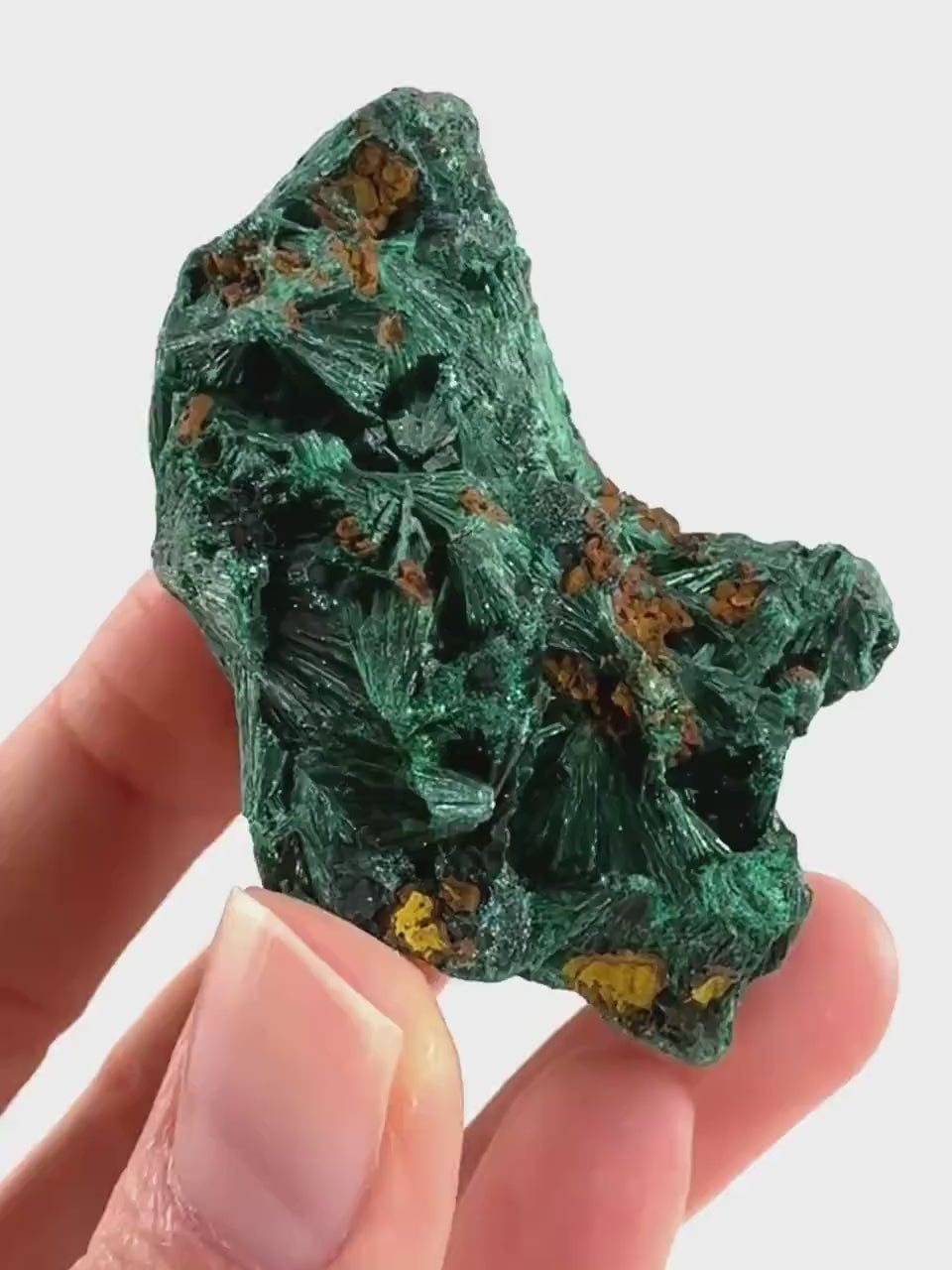 Fibrous Malachite (DR Congo) | raw green malachite crystal, mineral specimen