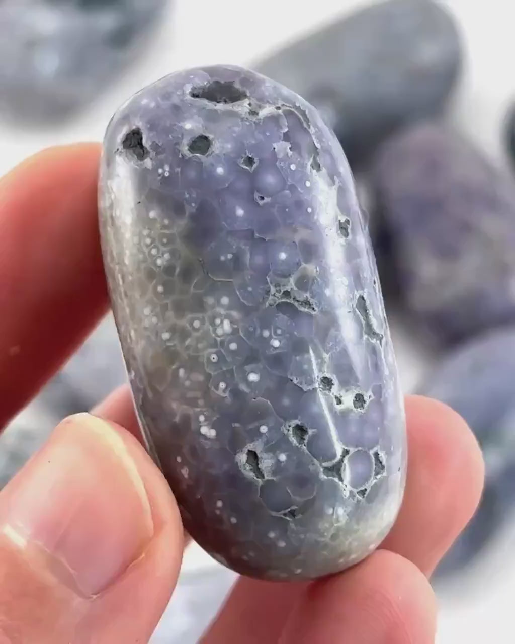 ONE Polished Grape Agate, tumbled grape agate, grape agate tumble