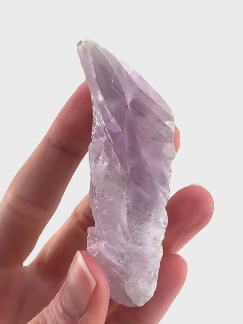 Lavender Kunzite | raw pink spodumene crystal, mineral specimen from Pakistan