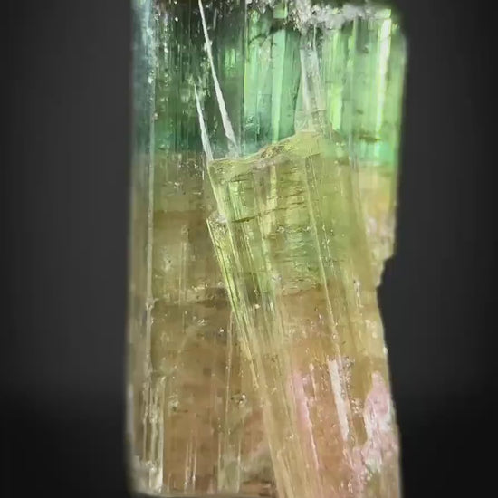 Elbaite Tourmaline (Afghanistan) | natural bi color tourmaline crystal