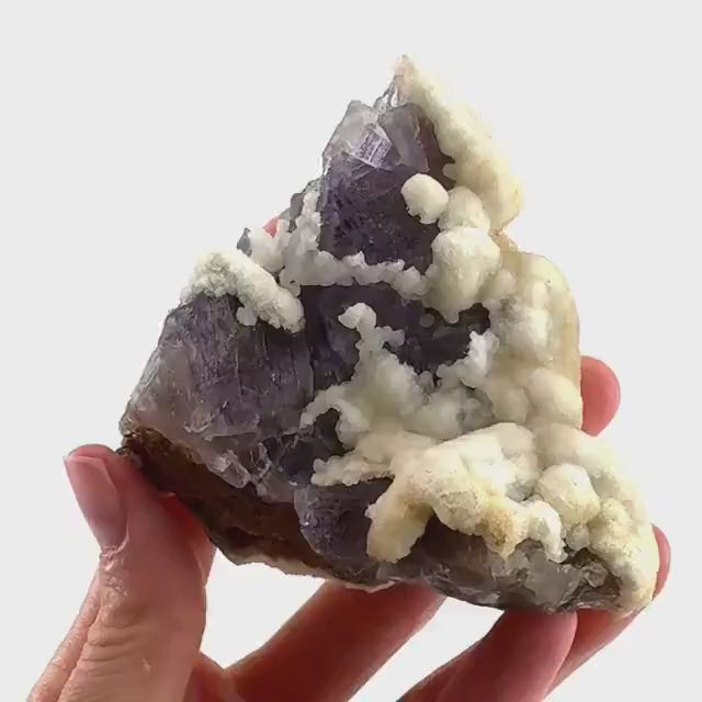 Purple Fluorite w/ Calcite (Pakistan) | purple fluorite crystal cluster, mineral specimen