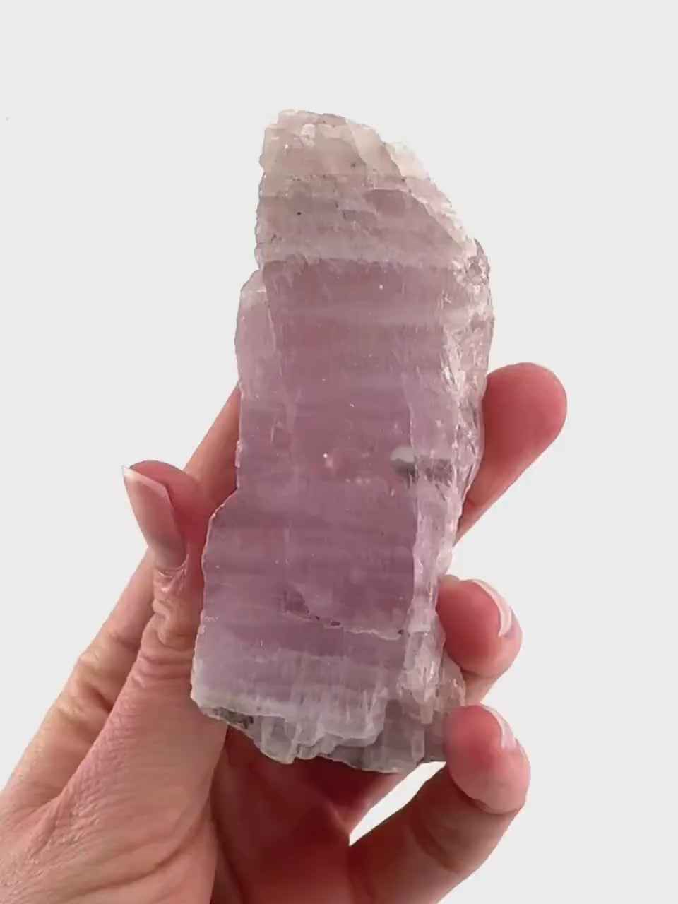 Lavender Kunzite | raw pink spodumene crystal, mineral specimen from Pakistan