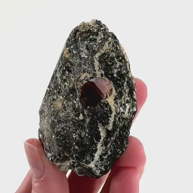 Red Zircon on Matrix | natural red crystal, mineral specimen from Pakistan