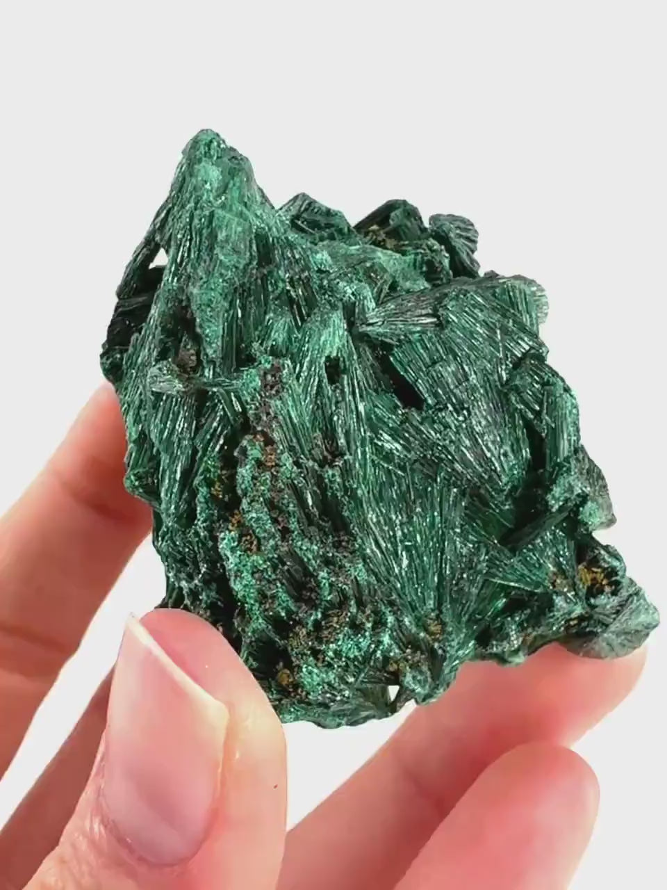 Fibrous Malachite (DR Congo) | raw green malachite crystal, mineral specimen