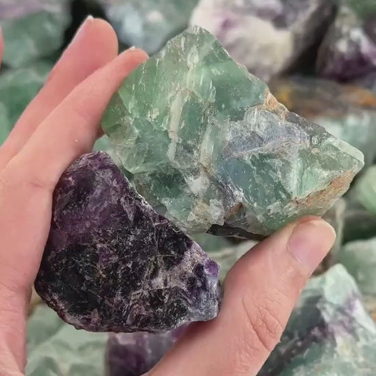 Raw Fluorite Chunk (Namibia) | fluorite cluster, rainbow fluorite, green fluorite, raw crystals, mineral specimen