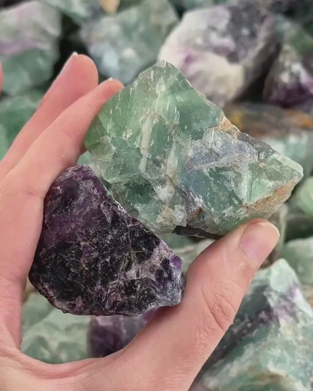 Raw Fluorite Chunk (Namibia) | fluorite cluster, rainbow fluorite, green fluorite, raw crystals, mineral specimen
