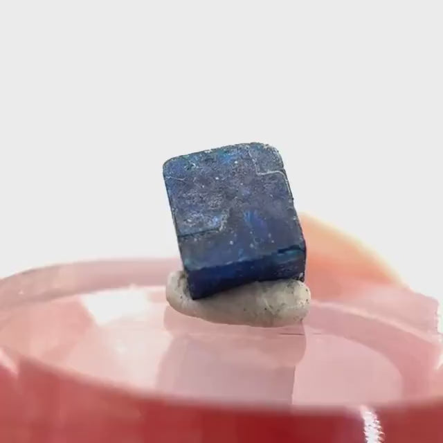 Boleite | blue cube crystal, tiny rare mineral specimen from Mexico