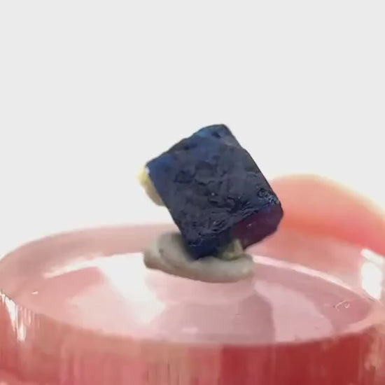 Boleite | blue cube crystal, tiny rare mineral specimen from Mexico