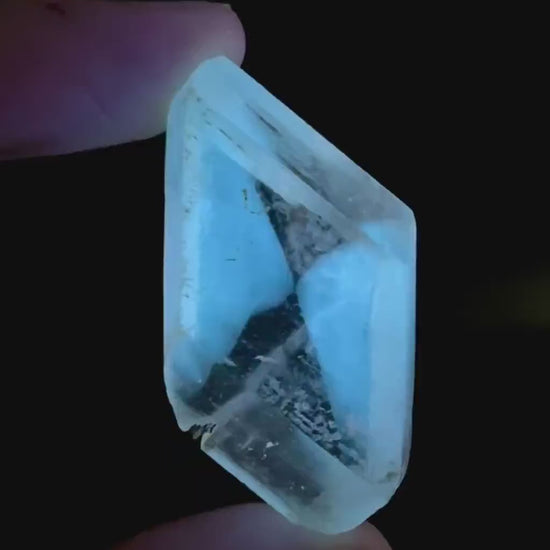 Hourglass Selenite | Phosphorescent UV Reactive Gypsum Crystal from Canada
