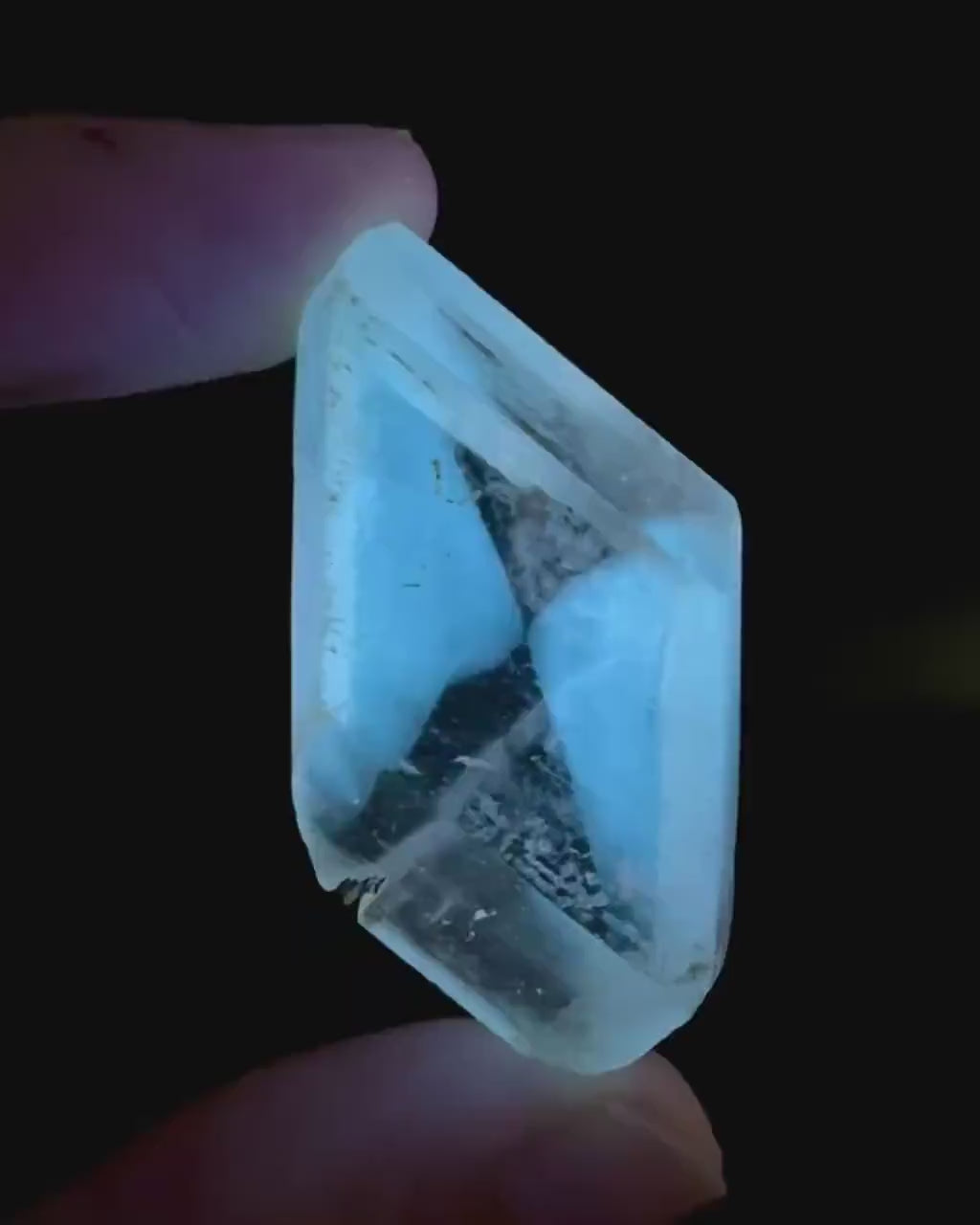 Hourglass Selenite | Phosphorescent UV Reactive Gypsum Crystal from Canada