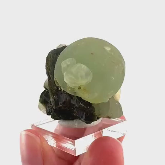 Prehnite with Epidote | Botryoidal green crystal, mineral specimen from Mali