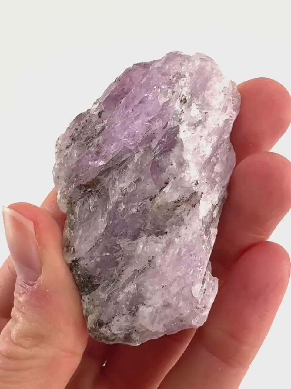 Lavender Kunzite (Pakistan), pink kunzite, spodumene, kunzite crystal, raw kunzite, mineral specimen