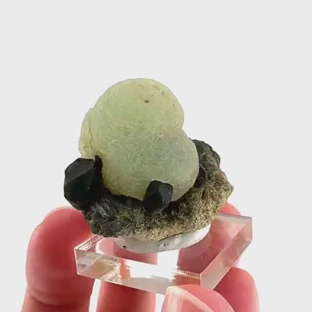 Prehnite with Epidote | Botryoidal green crystal, mineral specimen from Mali