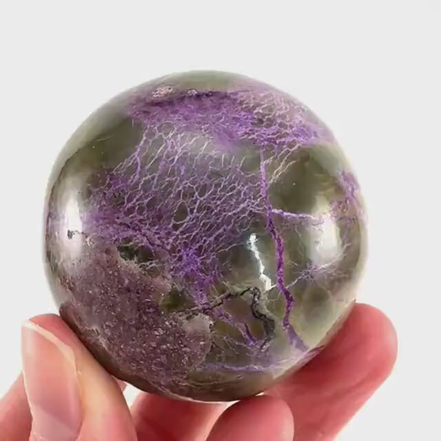 Stichtite Sphere, purple stichtite, polished Stichtite, mineral specimen, stichtite with serpentine, atlantisite