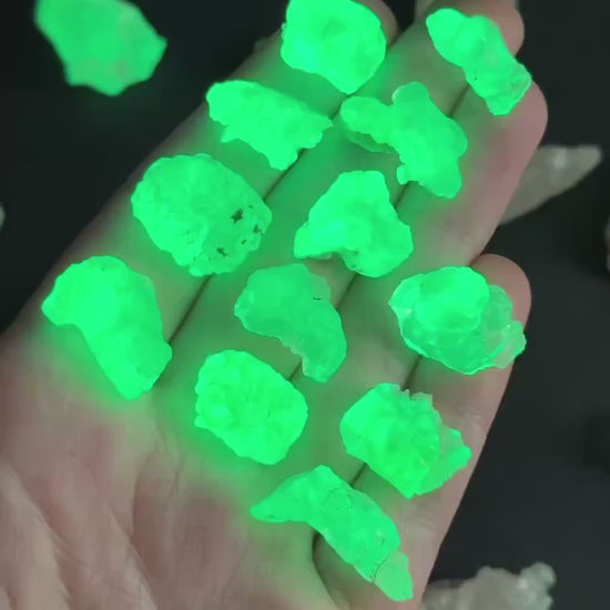 ONE Hyalite Opal (Namibia) | fluorescent hyalite opal, UV reactive hyalite opal, mineral specimen