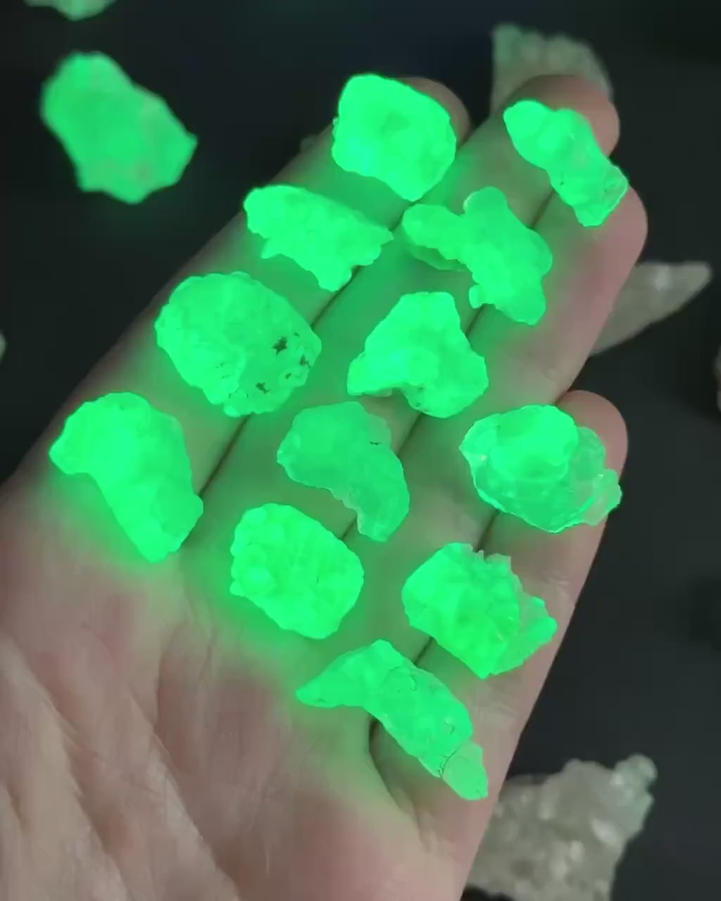 ONE Hyalite Opal (Namibia) | fluorescent hyalite opal, UV reactive hyalite opal, mineral specimen