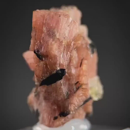 Serandite with Aegirine & Fluorite (Canada) | orange crystal, rare mineral specimen
