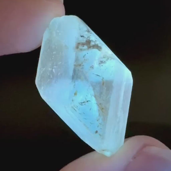 Hourglass Selenite | Phosphorescent UV Reactive Gypsum Crystal from Canada