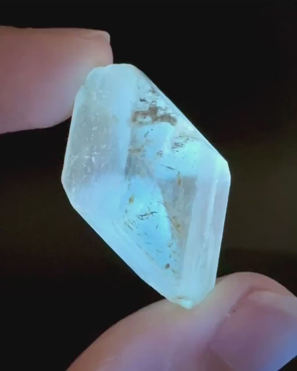 Hourglass Selenite | Phosphorescent UV Reactive Gypsum Crystal from Canada